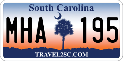 SC license plate MHA195