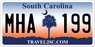 SC license plate MHA199