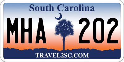 SC license plate MHA202
