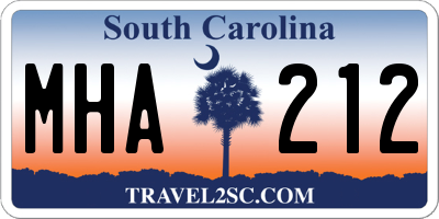 SC license plate MHA212