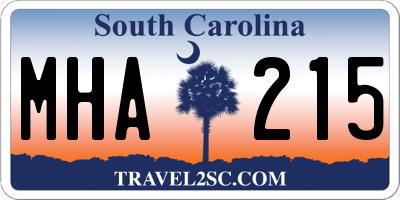 SC license plate MHA215
