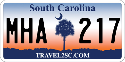 SC license plate MHA217