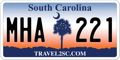 SC license plate MHA221