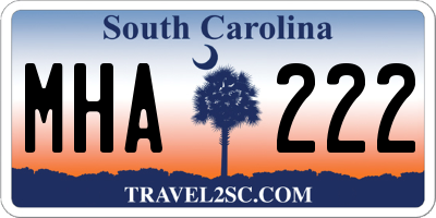 SC license plate MHA222