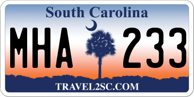 SC license plate MHA233