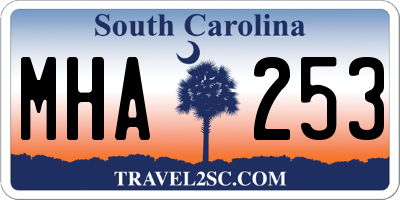 SC license plate MHA253