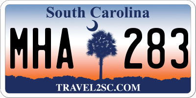 SC license plate MHA283
