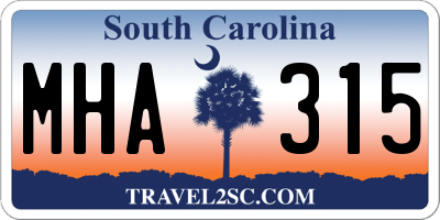 SC license plate MHA315