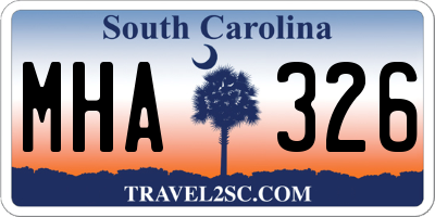 SC license plate MHA326