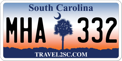 SC license plate MHA332