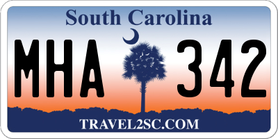 SC license plate MHA342