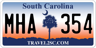 SC license plate MHA354