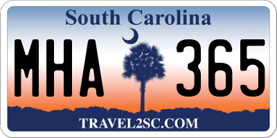 SC license plate MHA365