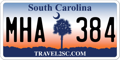 SC license plate MHA384