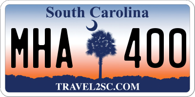 SC license plate MHA400