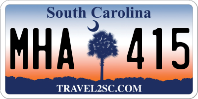 SC license plate MHA415
