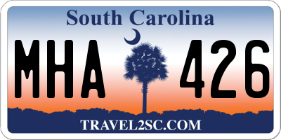 SC license plate MHA426
