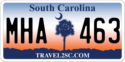 SC license plate MHA463
