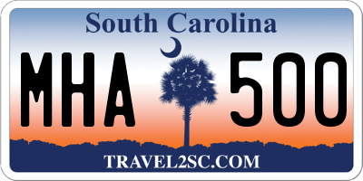 SC license plate MHA500