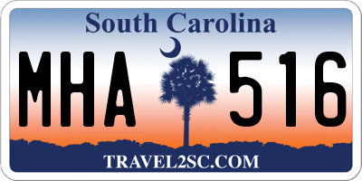 SC license plate MHA516