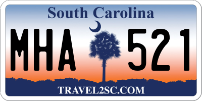 SC license plate MHA521
