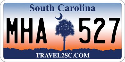 SC license plate MHA527