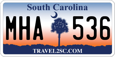 SC license plate MHA536