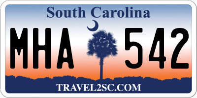 SC license plate MHA542