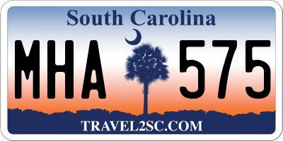 SC license plate MHA575