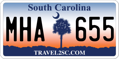 SC license plate MHA655