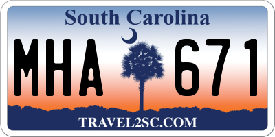 SC license plate MHA671
