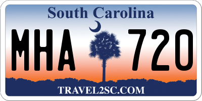 SC license plate MHA720