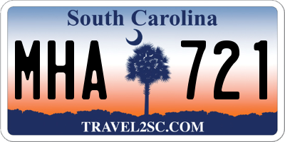 SC license plate MHA721
