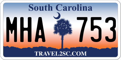 SC license plate MHA753