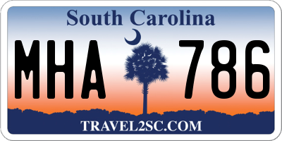 SC license plate MHA786
