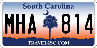 SC license plate MHA814