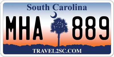SC license plate MHA889