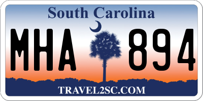 SC license plate MHA894