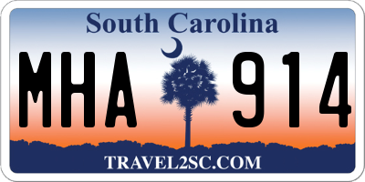 SC license plate MHA914