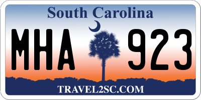 SC license plate MHA923