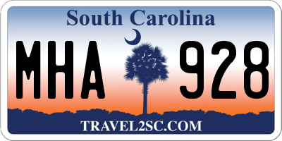 SC license plate MHA928