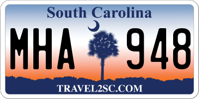SC license plate MHA948