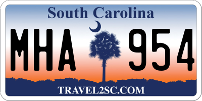 SC license plate MHA954