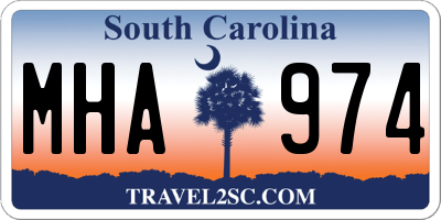 SC license plate MHA974