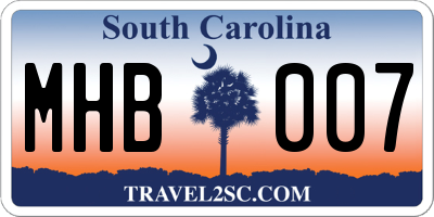 SC license plate MHB007