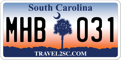 SC license plate MHB031