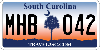 SC license plate MHB042