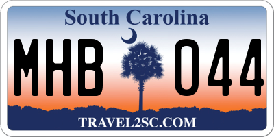 SC license plate MHB044