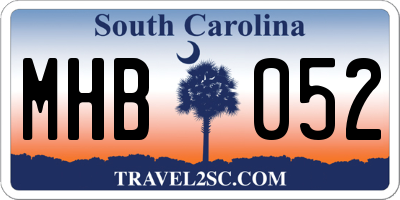 SC license plate MHB052