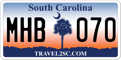 SC license plate MHB070